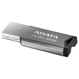 USB флеш накопичувач ADATA 64GB AUV 250 Black USB 2.0 (AUV250-64G-RBK) - мініатюра 2
