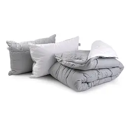 Набір ковдра та 2 подушки Grey White сірий (172.52_Grey White)
