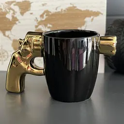 Чорна подарункова чашка великий кухоль чайний чоловічий Ceramic MAG 350 мл