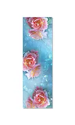 Декоративна наклейка на двері Великі пишні троянди ПВХ квіти блакитний 60х180 см Happy Pocket Z183947 - мініатюра 2