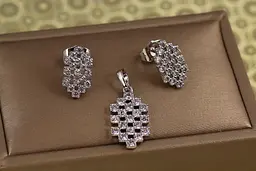 Набір Xuping Jewelry сіточка з каменів сріблястий