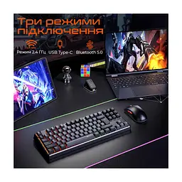 Клавіатура Meetion MK14 Bluetooth/USB Type-C Black (MT-MK14-A-RUA) - мініатюра 6