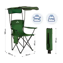 Крісло туристичне розкладне Outtec Sun XXL з дашком зелений - мініатюра 7
