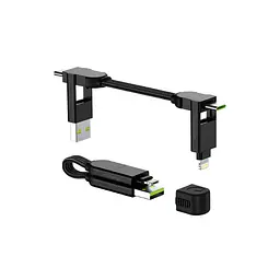 Кабель Rolling Square 6in1 inCharge X 100W, чорний (X01WR)