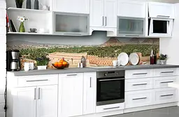 Вініловий кухонний фартух Фортеця в пустелі наклейка для кухні ПВХ Архітектура Зелений Happy Pocket Z181620