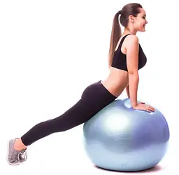 М'яч для фітнесу (фітбол) PowerPlay 4001 Ø75 cm Gymball Sky Blue + помпа (PP_4001_75_Sky_Blue) - мініатюра 4