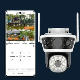 Вулична Wi-Fi відеокамера з трьома лінзами 2+2 Мп, нічним баченням, датчиком руху та підтримкою LAN - мініатюра 5
