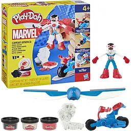 Набір для творчості Hasbro Play-Doh Marvel з масою для ліплення Капітан Америка з мотоциклом (G0555) - мініатюра 3