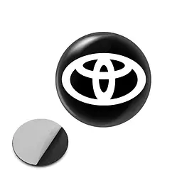 Наклейка з логотипом TOYOTA для авто і ключів d=13мм Пвх-пластик об'ємна