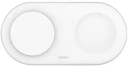 Зарядний пристрій бездротовий 2в1 15Вт Pad Qi2 білий Belkin teh0018793