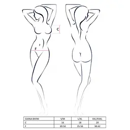 Комплект білизни Passion GIANA BIKINI XXL/XXXL, black, напівпрозорі ліф і трусики з бантиками - мініатюра 4