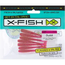 Силікон X-Fish Guddi 2.5" Lox Rose Red & Black Flake (7шт/уп) - мініатюра 2