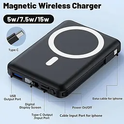 Магнітний зовнішній акумулятор Azmuth для Magsafe Battery Pack ємністю 10000 мАгод, 22.5 Вт PD, швидка зарядка з кабелем USB-C - мініатюра 2