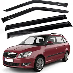 Дефлектори вікон вітровики Skoda Fabia 2007-2014 Універсал Скотч 3M Voron Glass