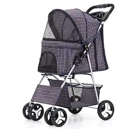 Коляска для котів та собак Bestopet Люпосанчик BS-RL-17 Plaid - мініатюра 1