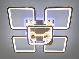 Люстра стельова LED Diasha 8060/4+1G, 150W, 6500K, золото, сучасний стиль з пультом та диммером - мініатюра 3