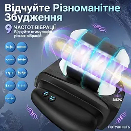 Автоматичний мастурбатор HANDYCUM з тримачем для телефону 9 режимів 3 швидкості TPE Чорний - мініатюра 8