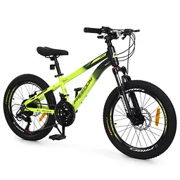 Велосипед PROFI FREEDOM 20", алюмінієва рама 11", Shimano 21SP, лайм (FD-2001)