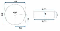 Умивальник Rea Ingrid transparent 40 накладний REA-U0278, Прозорий - мініатюра 7