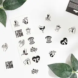 Набір тимчасових татуювань Secret Play Kinky Collection, 10 шт - мініатюра 3