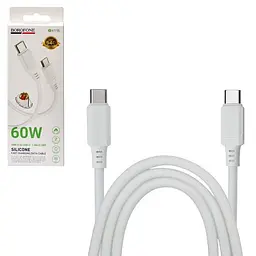Кабель BOROFONE BX115W, Type-C - Type-C 60W, 1m, White (швидка зарядка/передача даних)