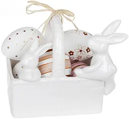 Цукерниця декоративна "Кошик з кроликами" Bona 15.8х10.8х12.5 см kuh0009529 - мініатюра 3