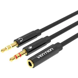 Кабель мультимедійний Jack 3.5mm 4pin F to 2X 3.5mm M Vention (BBTBY)