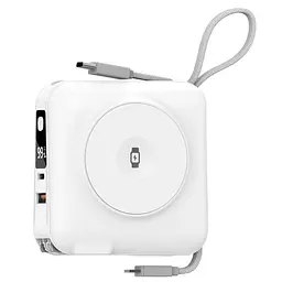 Портативний ЗП Power Bank WIWU Wi-P051 6 in 1 PD45W з БЗП+iWatch 15000 mAh White