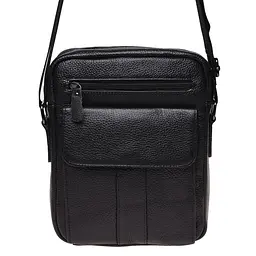 Чоловіча сумка Borsa Leather K18154 27x22x7 см Чорний (14783) - мініатюра 2
