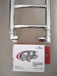 Набір кутових кранів Solomon TEN 7777 1/2" з американкою Chrome 30412 - мініатюра 6
