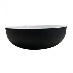 Умивальник накладна чаша Adamant Sunline New Black-White glossy d395x130мм 39,5 см - мініатюра 2