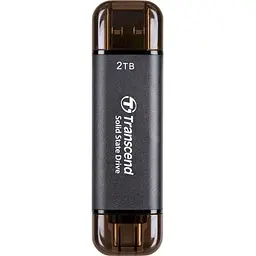 Портативний SSD Transcend 2TB USB 3.1 Gen 2 Type-A + Type-C ESD310 Чорний teh0024698