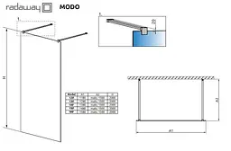 Душова перегородка Radaway Modo X I 120 см 388324-01-01 - мініатюра 2