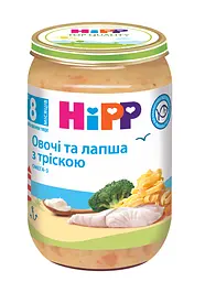 Пюре HiPP Овощи и лапша с треской, 220 г