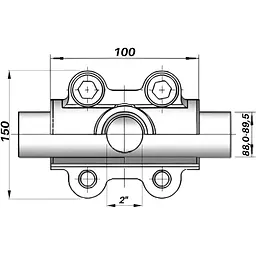 Врізка в трубу з внутрішньою різьбою DN80(88,0-89,5 мм) х 2″ OBD AGAflex - мініатюра 3