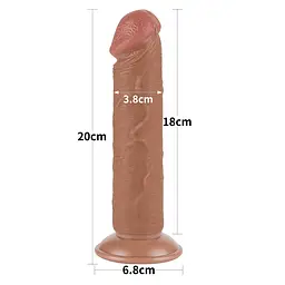Фалоімітатор 8 SLIDING SKIN DUAL LAYER DONG BROWN LOVETOYS 66-LV317306 102667 - мініатюра 5