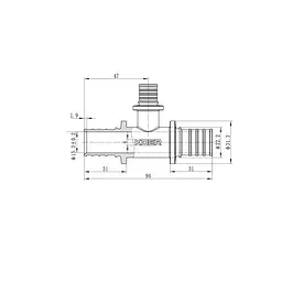 Трійник перехідний Koer Ka.T25-16-25 - 25(3.5mm) x 16(2.2mm) x 25(3.5mm) KR4890 - мініатюра 5