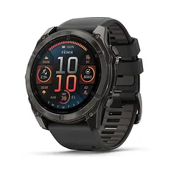 Смарт-часи Garmin Fenix 8 51 мм AMOLED Сапфір Чорний/Карбоновий DLC Титан з силіконовим ремінцем QuickFit 26 мм