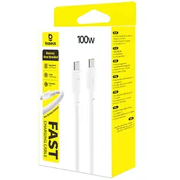 Дата кабель Baseus New Braided Type-C to Type-C 100W (2m) (E0426V) Moon White - мініатюра 3