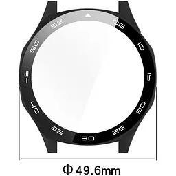 Чохол-накладка DK Huawei Watch GT 5 46mm Пластик Soft-Touch Glass Full Cover (black) - мініатюра 3