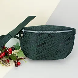 Бананка шкіряна Handycover Ukraine через плече зелена - мініатюра 3