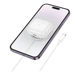 Бездротовий зарядний пристрій Hoco CW61 Ultra thin Magnetic 15W LED Display PD 5V/2A MagSafe Qi White (36564_3608587) - мініатюра 2