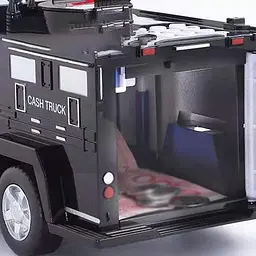 Поліцейська машина Cash Truck з кодовим замком купюропріємником і відбитком пальця Чорна - мініатюра 5