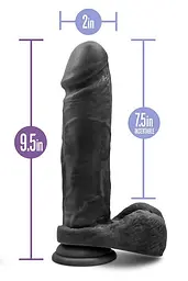 Фалоімітатор Au Naturel Bold Massive 9" 24.1 см чорний - мініатюра 4