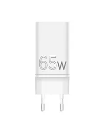 Мережевий зарядний пристрій Sigma mobile X-power 65W GaN, PD, QC (2xUSB-C + 1xUSB-A) White (PS65-01)