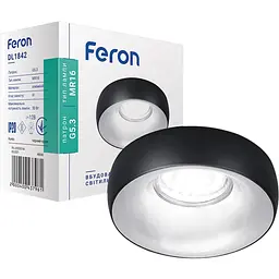 Світильник точковий Feron DL1842  MR16 G5.3 чорний хром круг (40043)