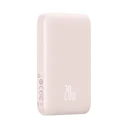 Магнітний портативний павербанк з бездротовою зарядкою Baseus Magnetic 20 W 6000 mAh для iPhone рожевий - мініатюра 2