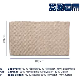 Килимок для ванної Kela Miu 100x60x1 см світло-рожевий (24726) - мініатюра 3
