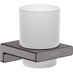 Склянка підвісна Hansgrohe AddStoris Brushed Black/скло 41749340 шліфований чорний хром
