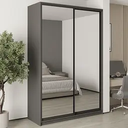 Шафа-купе дводверна MebelStar Комбо BG 2 Дзеркала 160x60x240 см Антрацит (MBS-10781)